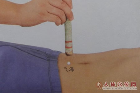 艾灸气海穴