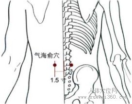 精确定位气海俞穴