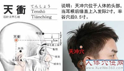 天冲穴的准确位置图