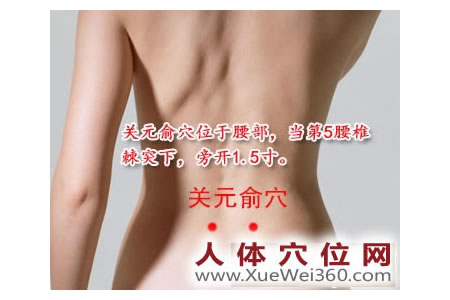 关元俞穴的准确位置图